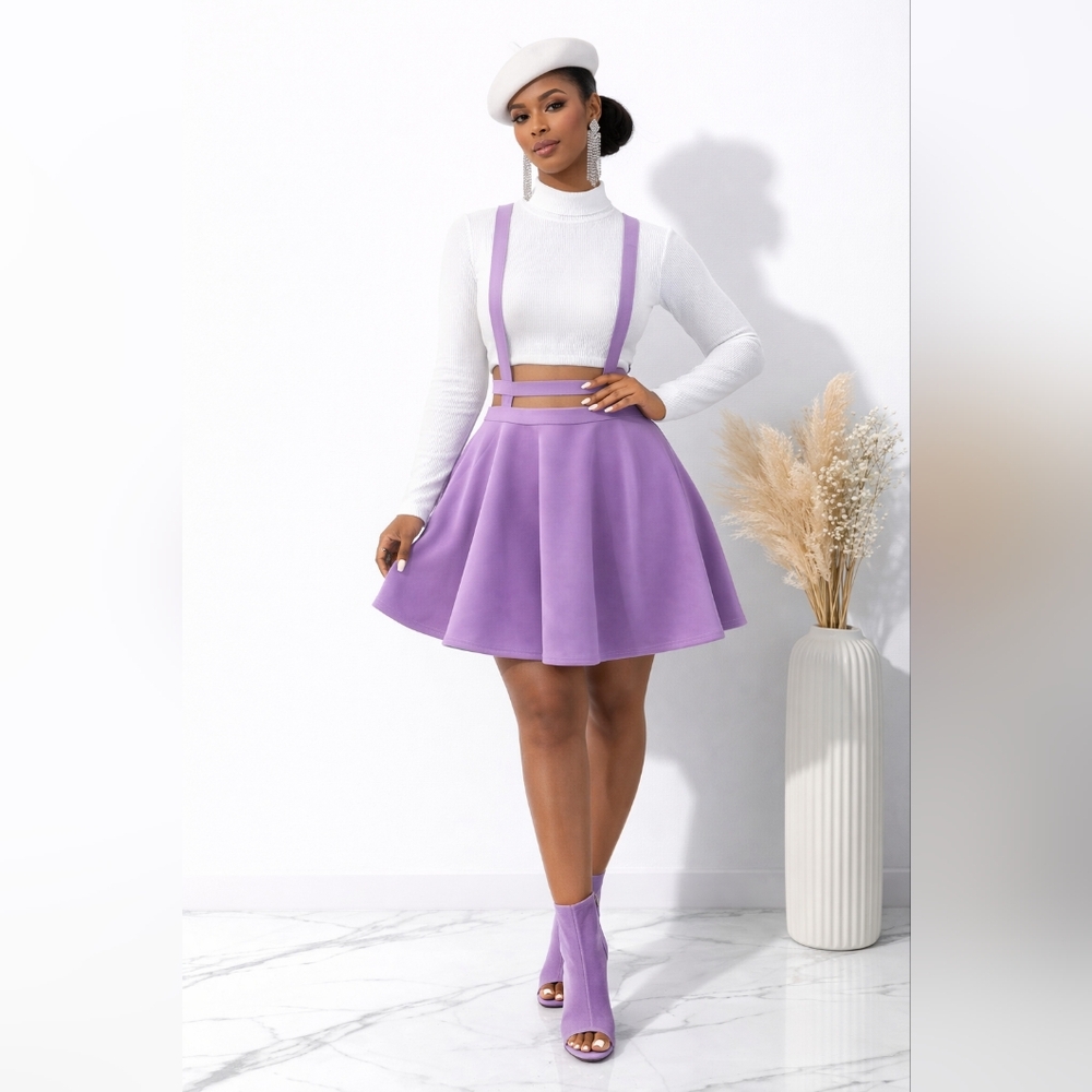 Elegant Purple Skater Skirt